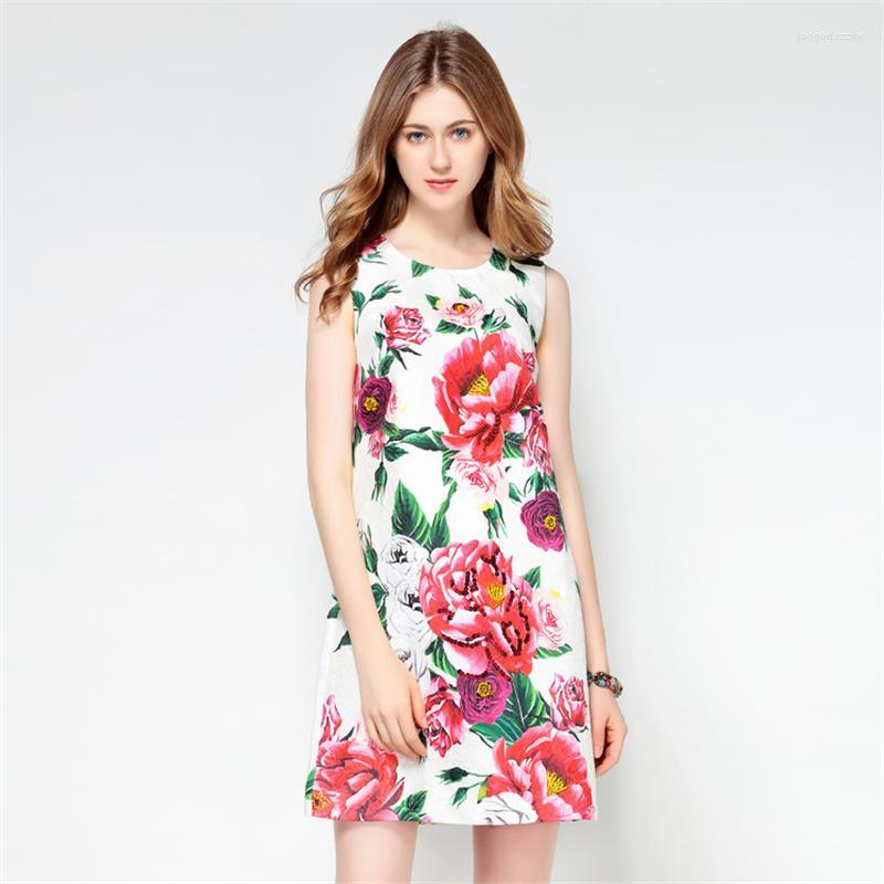 Casual Dresses Women 2022 High Quality Designer Runway O-neck Sleeveless Print Beading Dress Vestidos Plus Size, Picture shown
Casual Dresses Women 2022 High Quality Designer Runway O-neck Sleeveless Print Beading Dress Vestidos Plus Size, Picture shown