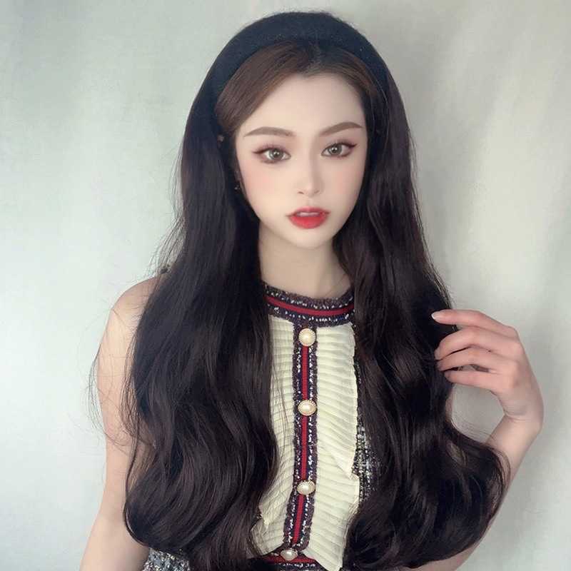 Women's Hair Wigs Lace Synthetic Hoop Female Black Chemical Fiber Head Cover Mh Red Wool Roll Medium Long Hair No Trace Wig Piece, Knitted wool hair band black
Women's Hair Wigs Lace Synthetic Hoop Female Black Chemical Fiber Head Cover Mh Red Wool Roll Medium Long Hair No Trace Wig Piece, Knitted wool hair band black