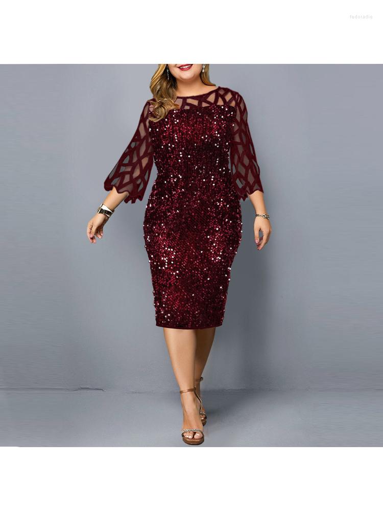 Plus Size Dresses Women Clothing Style Personality Sequin Design Sexy Solid Color Slim Dress Elegant For, Black
Plus Size Dresses Women Clothing Style Personality Sequin Design Sexy Solid Color Slim Dress Elegant For, Black
