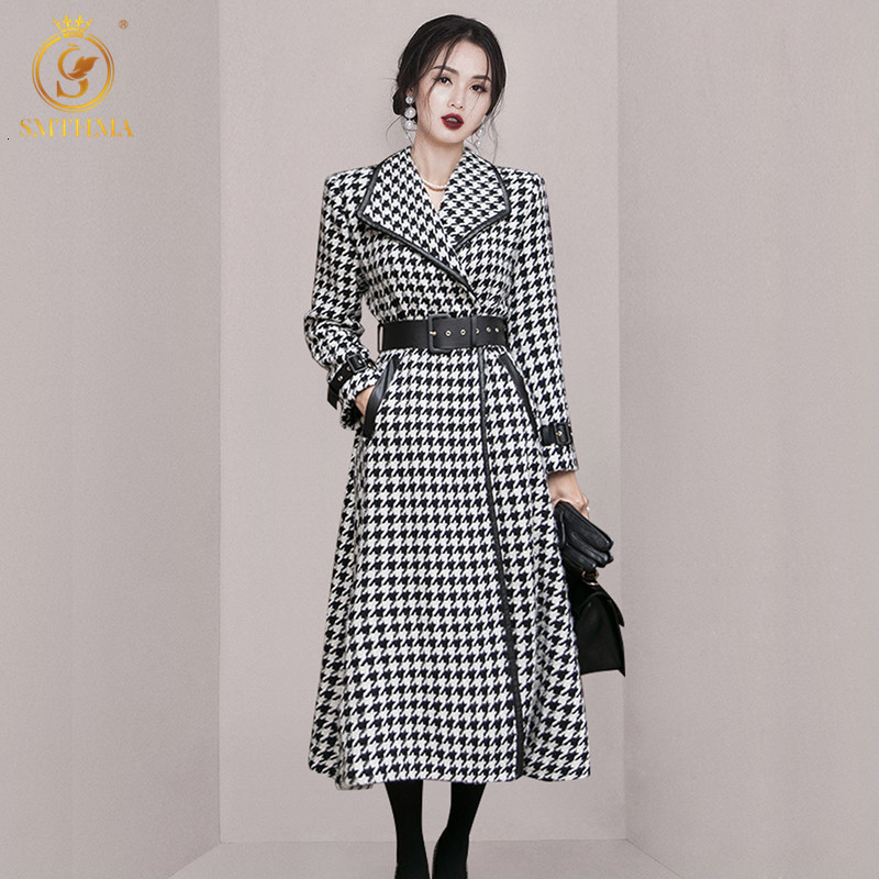 Women' Wool Blends HMA Winter Korean Houndstooth Casual Notched Collar Plaid Long Coat With Belt Fashion Woolen 221114, Photo color
Women' Wool Blends HMA Winter Korean Houndstooth Casual Notched Collar Plaid Long Coat With Belt Fashion Woolen 221114, Photo color