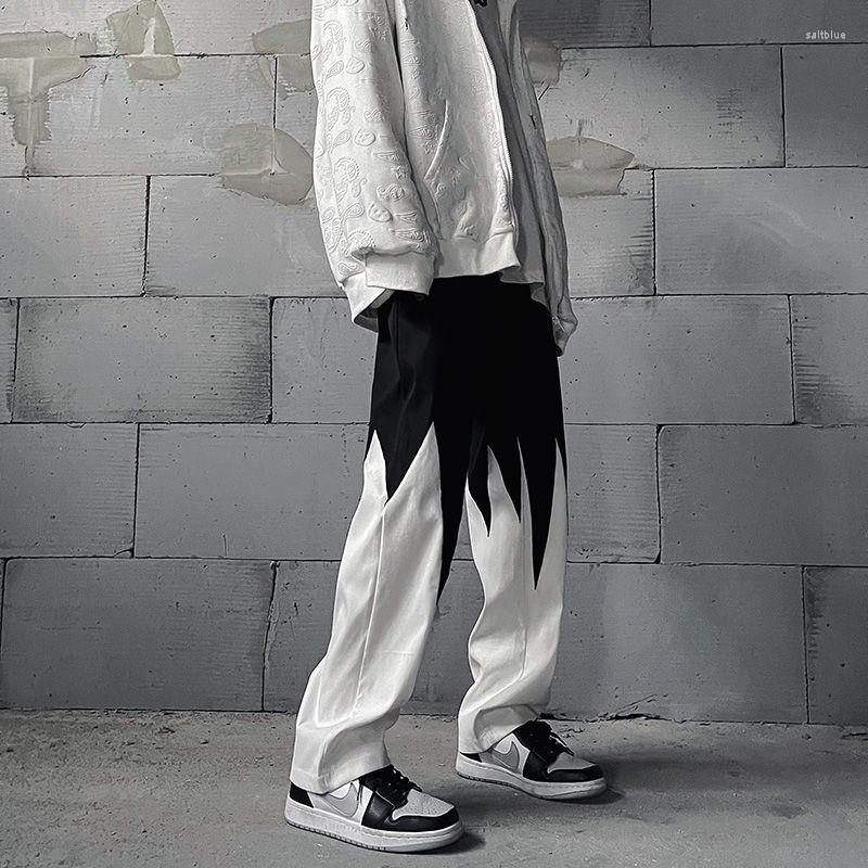 Men' Pants Black White Patchwork Men Casual Streetwear Dark Style Drawstring Trousers Straight Oversize Male, White(shangmian)
Men' Pants Black White Patchwork Men Casual Streetwear Dark Style Drawstring Trousers Straight Oversize Male, White(shangmian)