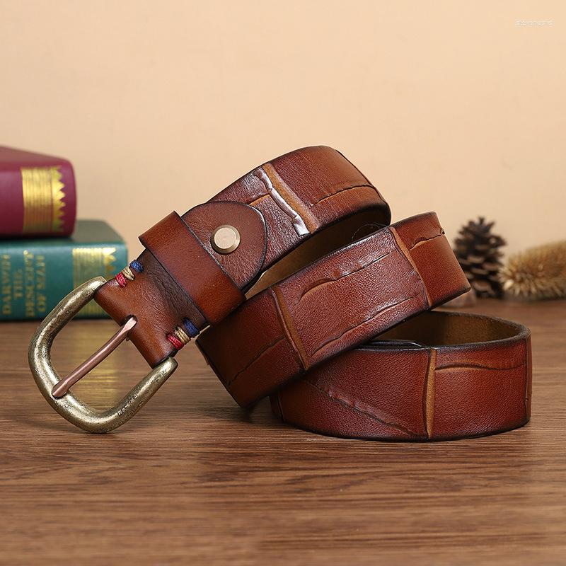 Belts 3.8CM Male Top Layer Cowskin High Quality Belt Vintage Design Copper Pin Buckle Genuine Leather For Men Original Cowhide, Black
Belts 3.8CM Male Top Layer Cowskin High Quality Belt Vintage Design Copper Pin Buckle Genuine Leather For Men Original Cowhide, Black