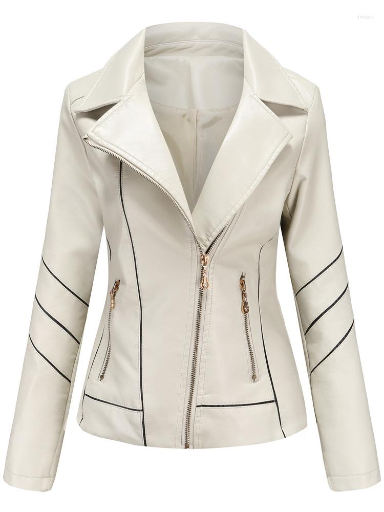 Women' Leather Spring Autumn Moto Biker Pu Coat Women Fashion Lapel Zipper Faux Jacket Lady Casual Solid Color Outwear, Beige
Women' Leather Spring Autumn Moto Biker Pu Coat Women Fashion Lapel Zipper Faux Jacket Lady Casual Solid Color Outwear, Beige