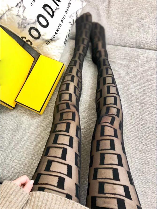 Sexy Socks textile Long Stockings Tights Women Fashion Black White Thin Lace Mesh Tights Soft Breathable Hollow Letter Tight Panty hose