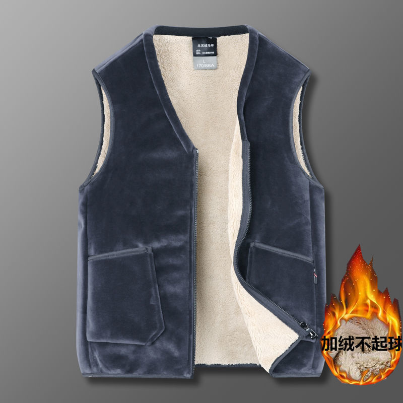 Men's Vests Men Vests Lamb's Wool Warm Thicken Fashion Solid Wild Sleeveless Waistcoat Loose Male Coat Inside Casual Heated Jacket 221014, Navy blue
Men's Vests Men Vests Lamb's Wool Warm Thicken Fashion Solid Wild Sleeveless Waistcoat Loose Male Coat Inside Casual Heated Jacket 221014, Navy blue