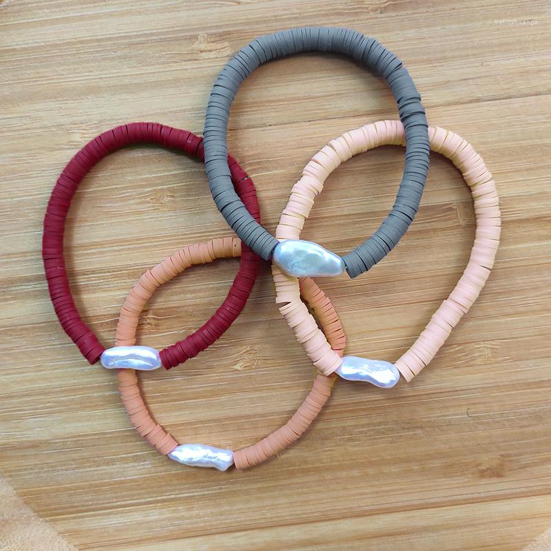 Charm Bracelets Irregular Freshwater Pearl Soft Ceramic Bracelet Handmade Ethnic Style Fashion Elastic Bangle For Women Colored Silicone
Charm Bracelets Irregular Freshwater Pearl Soft Ceramic Bracelet Handmade Ethnic Style Fashion Elastic Bangle For Women Colored Silicone