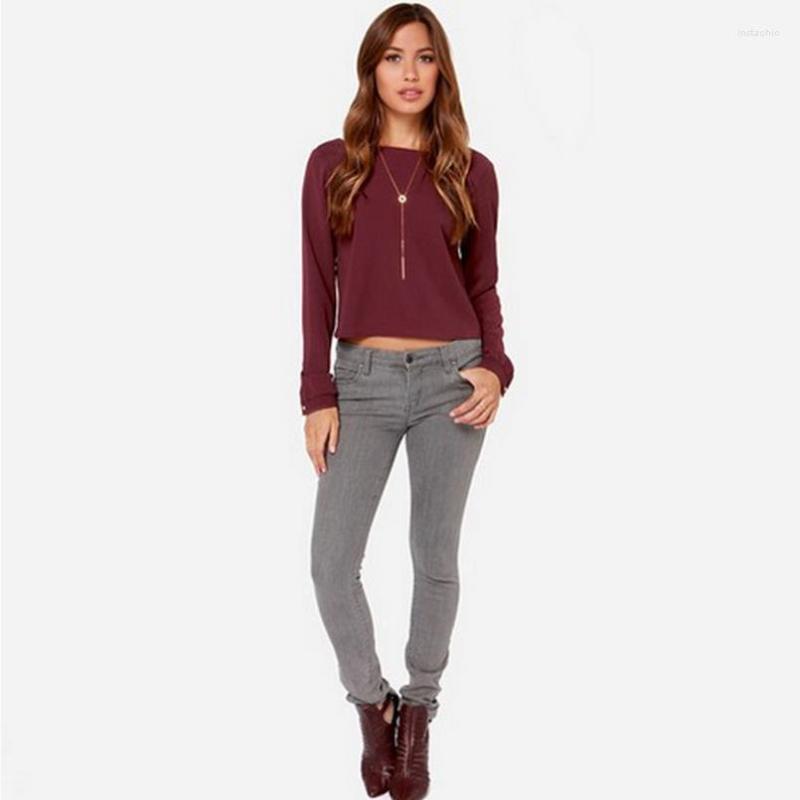 Women' T Shirts Autumn Lady Shirt Long-sleeved Solid Color Simple Round Neck Irregular Sexy Open Back Loose Chiffon, Brown
Women' T Shirts Autumn Lady Shirt Long-sleeved Solid Color Simple Round Neck Irregular Sexy Open Back Loose Chiffon, Brown