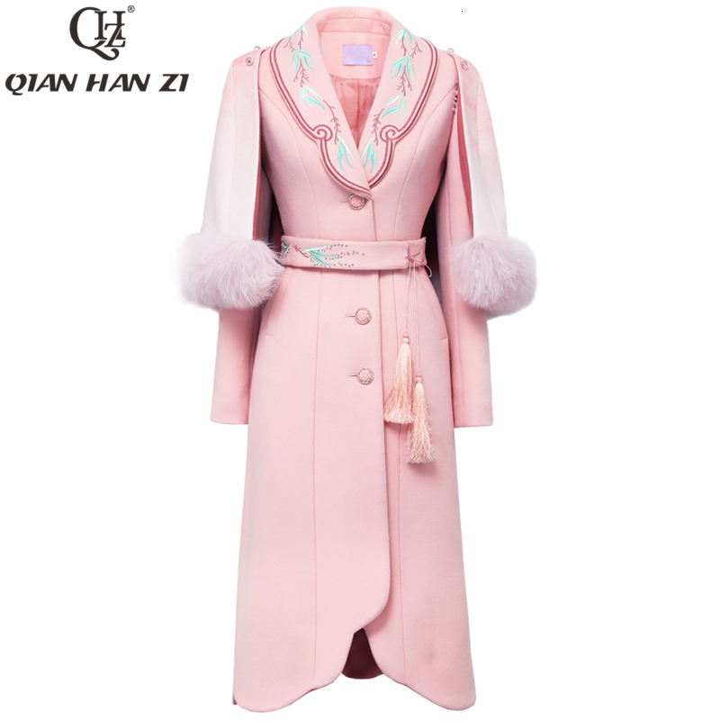 Women's Wool Blends Qian Han Zi runway fashion detachable cloak coat Women High Quality Embroidered belt Slim Elegant pink long coats Warm Overcoat 221114
Women's Wool Blends Qian Han Zi runway fashion detachable cloak coat Women High Quality Embroidered belt Slim Elegant pink long coats Warm Overcoat 221114