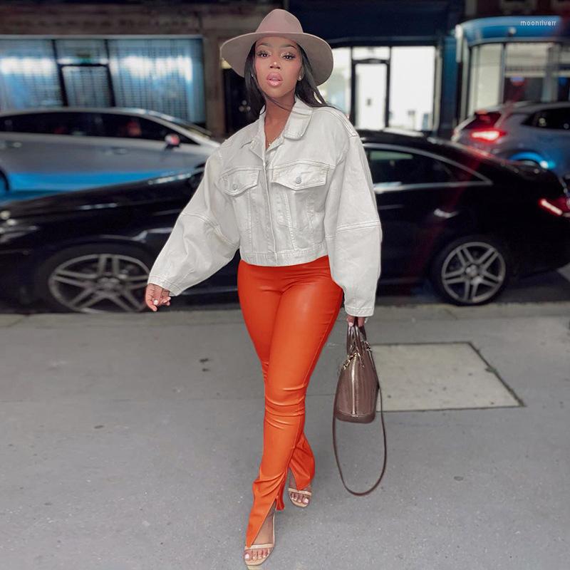 Women' Pants AIIOU Sexy PU Leather Stacked Y2K Style Pencil Side Split High Waist Tight Skinny Bodycon Streetwear Fashion Solid Trouser, Orange
Women' Pants AIIOU Sexy PU Leather Stacked Y2K Style Pencil Side Split High Waist Tight Skinny Bodycon Streetwear Fashion Solid Trouser, Orange