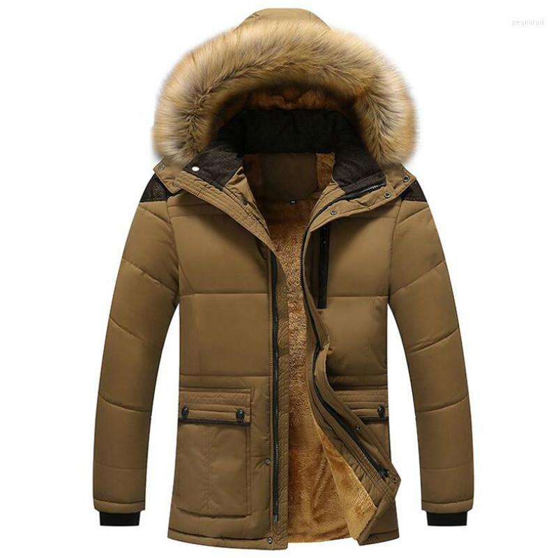 Men's Down Thicken Fleece Parka Mens Winter Fur Collar Coat Hooded Jacket Men Windproof Jackets And Coats Plus Size 5XL Outwear, Khaki
Men's Down Thicken Fleece Parka Mens Winter Fur Collar Coat Hooded Jacket Men Windproof Jackets And Coats Plus Size 5XL Outwear, Khaki