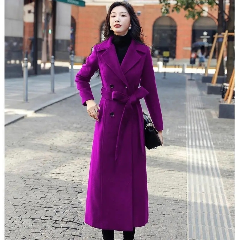 Women's Wool Blends Winter en Coats Womens Long Waist Over Knee Warm Large Size Fashion Temperament Slim Casual Overcoat 221114, Purple
Women's Wool Blends Winter en Coats Womens Long Waist Over Knee Warm Large Size Fashion Temperament Slim Casual Overcoat 221114, Purple
