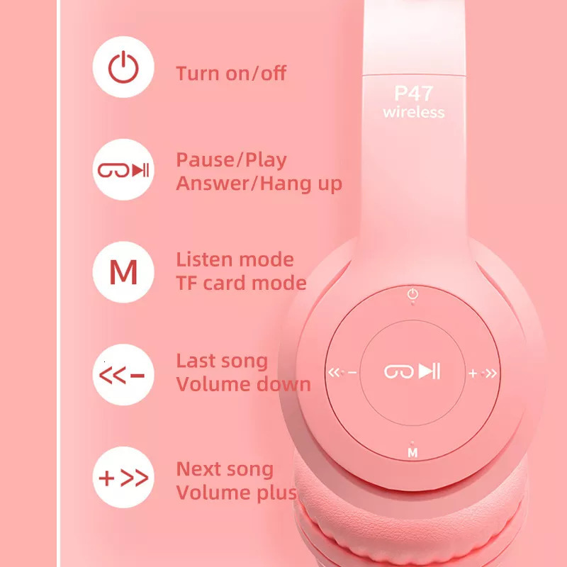 Cell Phone Earphones Wired Overhead Headphones Gaming Earphone Wireless Bluetooth Headset With Microphone Sport Earbud Hands H7931