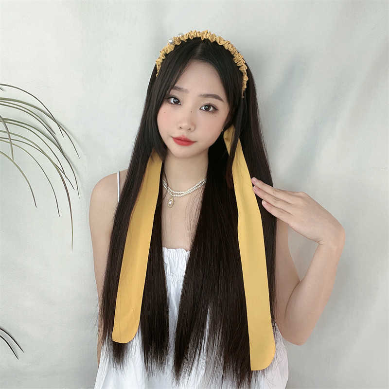 Women's Hair Wigs Lace Synthetic Shaking Shop Live Broadcast Hoop Wig Female Black Without Trace Simulation Long Straight Hair Half Cap, Black wig
Women's Hair Wigs Lace Synthetic Shaking Shop Live Broadcast Hoop Wig Female Black Without Trace Simulation Long Straight Hair Half Cap, Black wig