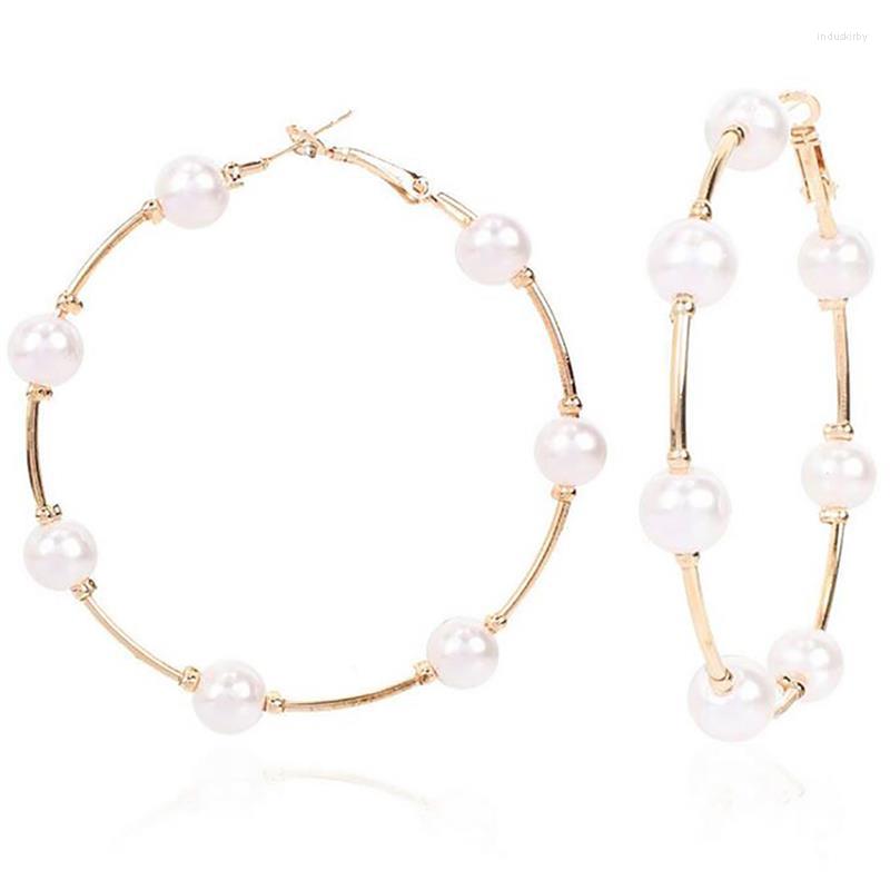 Hoop Earrings Gold Color Metal Imitation Pearl Fashion Big Circle Hoops Statement For Women Party Jewelry
Hoop Earrings Gold Color Metal Imitation Pearl Fashion Big Circle Hoops Statement For Women Party Jewelry