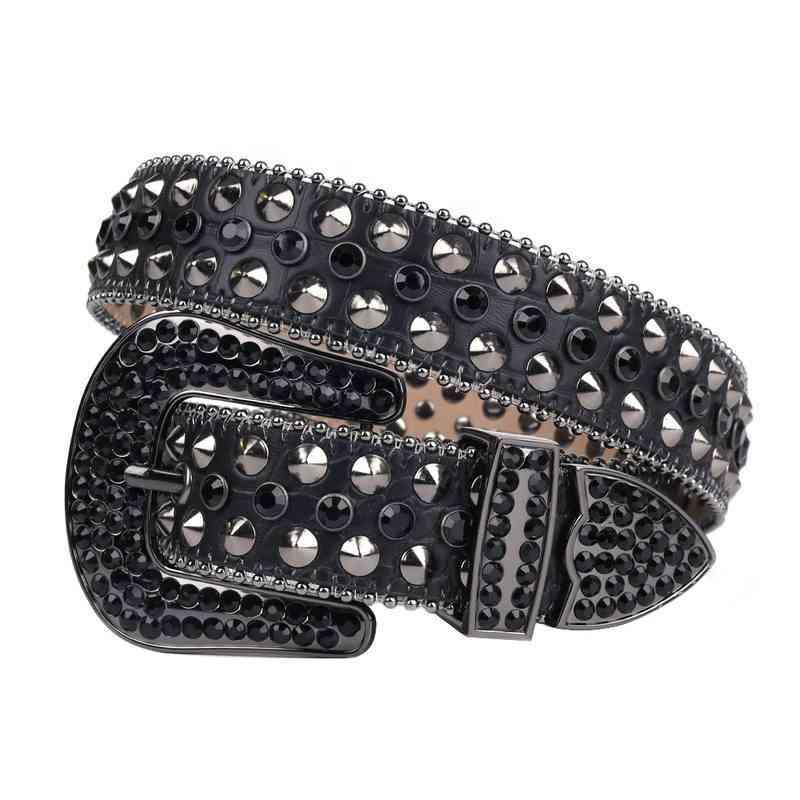 New Gothic Punk Style All Black Bling Rhintone Belt Diamond&Spike Studded Crocodile Leather Belt Cool Accsory kYy
New Gothic Punk Style All Black Bling Rhintone Belt Diamond&Spike Studded Crocodile Leather Belt Cool Accsory kYy