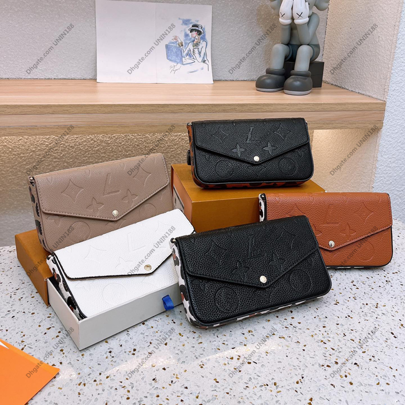 3 in 1 Women Luxurys Designers Bags Handbag Wallet Patent Leather Relief Fiowers Golden Chain Bag Messenger Ladies Wallets 5 Colors 21CM With Box, Black
3 in 1 Women Luxurys Designers Bags Handbag Wallet Patent Leather Relief Fiowers Golden Chain Bag Messenger Ladies Wallets 5 Colors 21CM With Box, Black