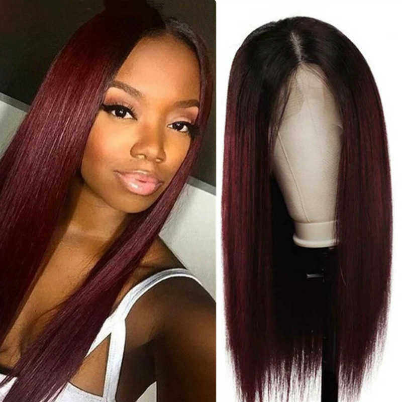 Women's Hair Wigs Lace Synthetic Gradual Split Female Long Straight Hair Chemical Fiber Headset s High Temperature Silk Wig, Button net black gradient wine red
Women's Hair Wigs Lace Synthetic Gradual Split Female Long Straight Hair Chemical Fiber Headset s High Temperature Silk Wig, Button net black gradient wine red