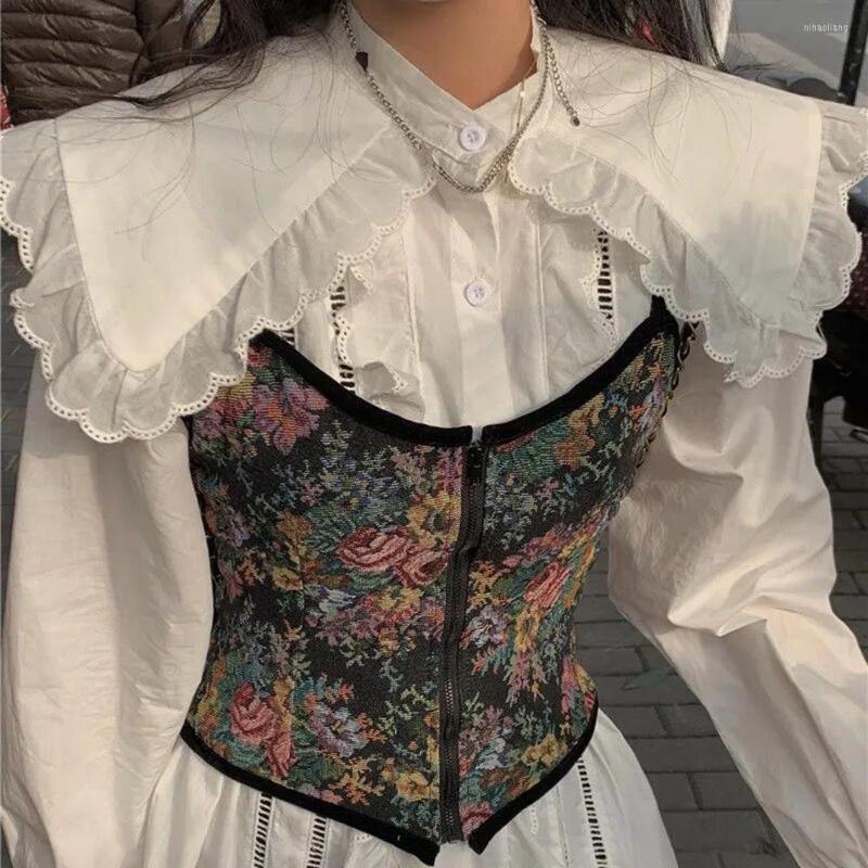 Women' Tanks Zipper Front Spaghetti Strap Black Flower Vintage Print Sexy Corset Crop Top Women Party Outfit Clubwear Gothic Clothes
Women' Tanks Zipper Front Spaghetti Strap Black Flower Vintage Print Sexy Corset Crop Top Women Party Outfit Clubwear Gothic Clothes