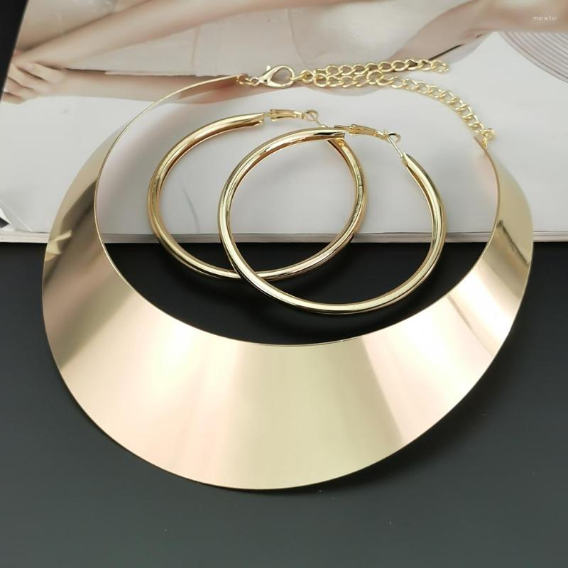 Necklace Earrings Set Punk Metal Torques Choker Gold Color Collar Necklaces For Women Statement Collier, Picture shown
Necklace Earrings Set Punk Metal Torques Choker Gold Color Collar Necklaces For Women Statement Collier, Picture shown