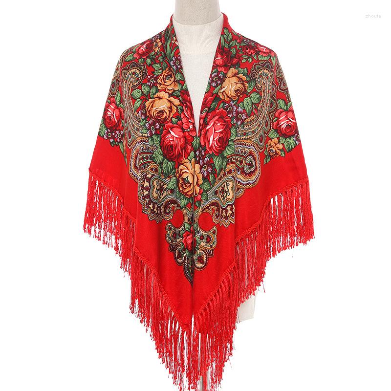 Scarves 135 135cm Women Russian Square Scarf Ethnic Style Fringed Luxury Floral Print Handkerchief Blanket Shawl Hijab Head Wrap
Scarves 135 135cm Women Russian Square Scarf Ethnic Style Fringed Luxury Floral Print Handkerchief Blanket Shawl Hijab Head Wrap