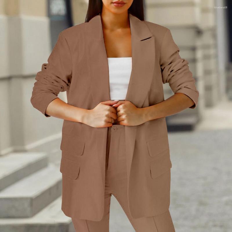 Women' Suits Long Sleeves Four Flap Pockets Solid Color Loose Thin Women Blazer Office Work Lapel Open Stitch Cardigan Outerwear, Black
Women' Suits Long Sleeves Four Flap Pockets Solid Color Loose Thin Women Blazer Office Work Lapel Open Stitch Cardigan Outerwear, Black