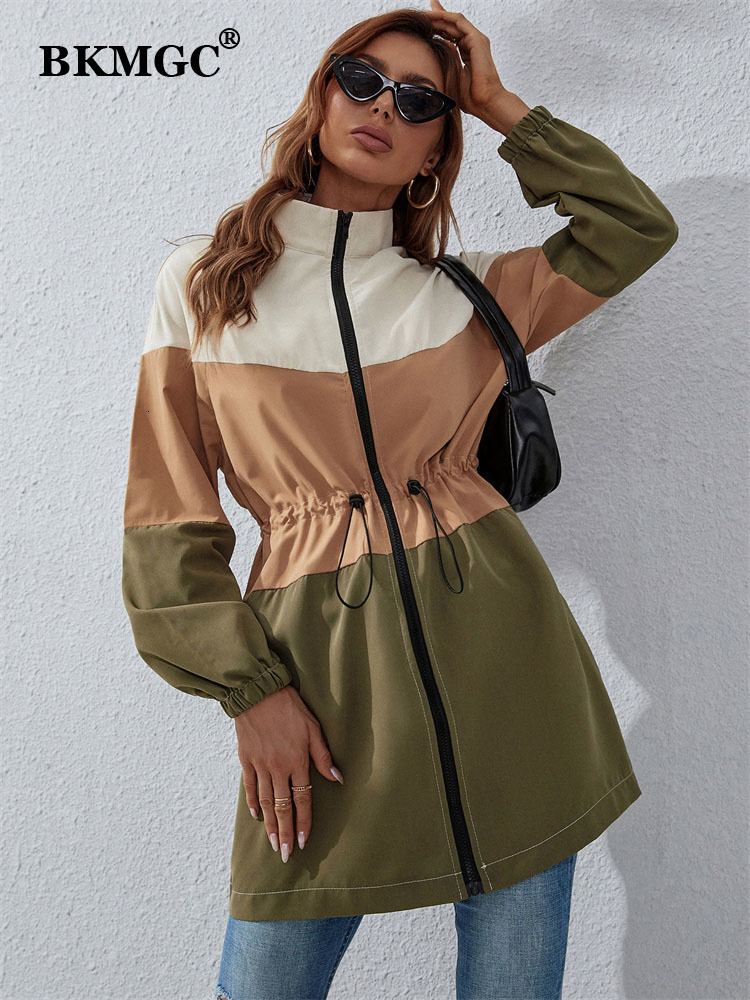 Women' Trench Coats BKMGC Spring Autumn Streetwear Green Brown Beige Wide Strips Zipper Hight Waist Long Coat Windbreaker Jacket for Women 2238 221111, Army green
Women' Trench Coats BKMGC Spring Autumn Streetwear Green Brown Beige Wide Strips Zipper Hight Waist Long Coat Windbreaker Jacket for Women 2238 221111, Army green