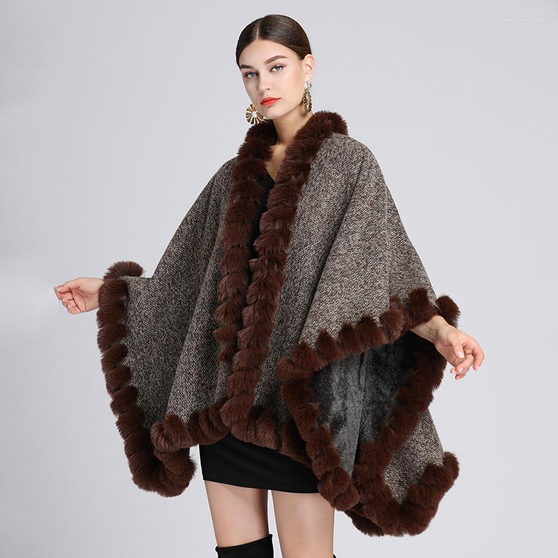 Scarves Big Shawl Fashion Women Wraps Knit Cardigan Coat Thicken Faux Rex Fur Cape Velvet Lining Warm Cloak Fall Winter Outwear
Scarves Big Shawl Fashion Women Wraps Knit Cardigan Coat Thicken Faux Rex Fur Cape Velvet Lining Warm Cloak Fall Winter Outwear