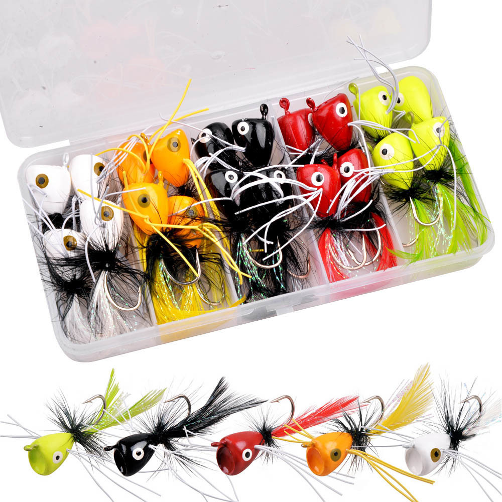 Baits Lures 20Pcs Floating Fly Jig Fishing bait Kit Casting Foam Flying Popper Jigs head hooks For Bass Walleye Trolling jigging Lure Tackle 221111
Baits Lures 20Pcs Floating Fly Jig Fishing bait Kit Casting Foam Flying Popper Jigs head hooks For Bass Walleye Trolling jigging Lure Tackle 221111