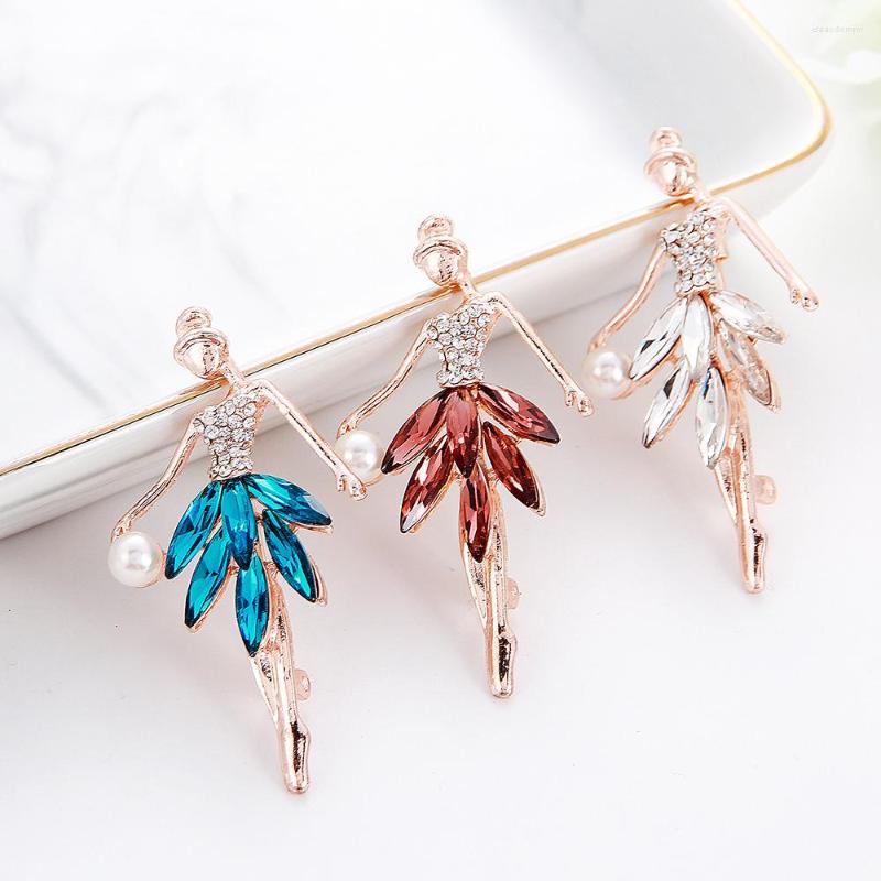 Brooches Crystal Brooch Pins For Women Bling Rhinestone Dancer Jewelry Fashion Wedding Party Bijoux Gift