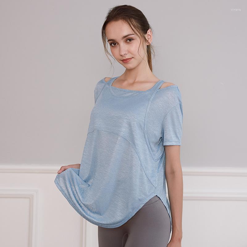 Active Shirts Willarde Loose Yoga Women Sexy Fake Two Short Sleeve Solid Colour Fitness Workout T-shirts Quick Drying Sport Tops, Fbf21252
Active Shirts Willarde Loose Yoga Women Sexy Fake Two Short Sleeve Solid Colour Fitness Workout T-shirts Quick Drying Sport Tops, Fbf21252