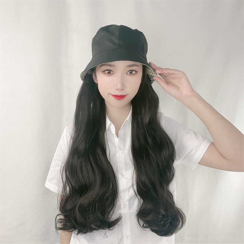 Women's Hair Wigs Lace Synthetic One Female Long Curly Hair Fisherman Hat Autumn and Winter Warm Wig Live Broadcast Tape Merchant, Black
Women's Hair Wigs Lace Synthetic One Female Long Curly Hair Fisherman Hat Autumn and Winter Warm Wig Live Broadcast Tape Merchant, Black
