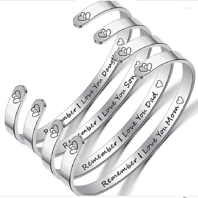 Bangle Support Custom Phase Titanium Steel Family Bracelet Engrave Warm Letter REMEMBER I LOVE YOU MOM Dad Daugther Son Jewelry
Bangle Support Custom Phase Titanium Steel Family Bracelet Engrave Warm Letter REMEMBER I LOVE YOU MOM Dad Daugther Son Jewelry
