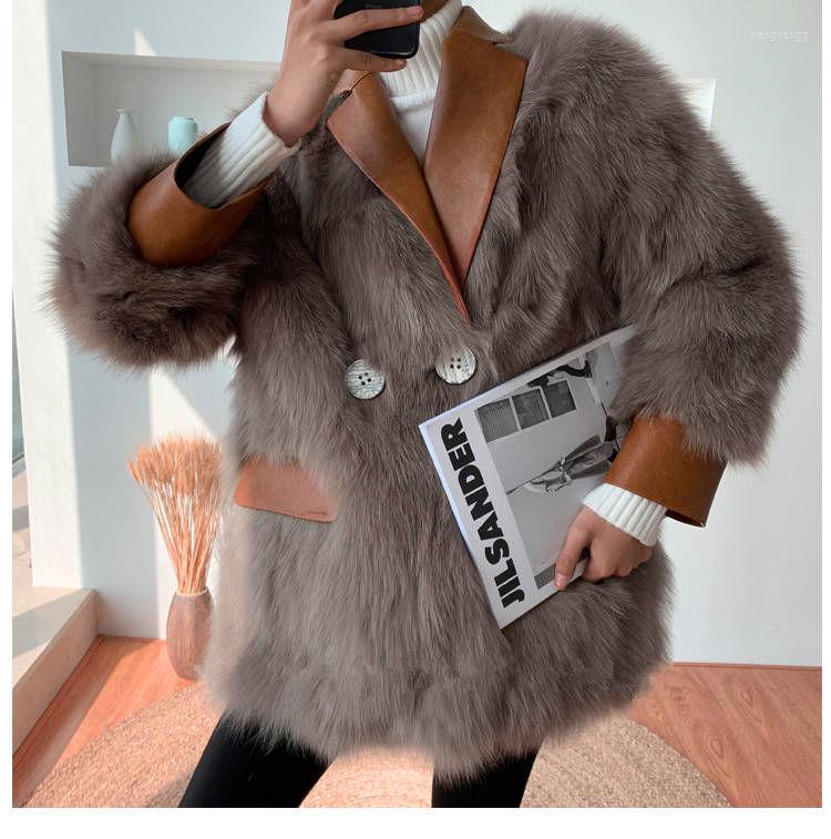 Women' Fur Blazer Woman Fall/Winter 2022 Faux Midi Jacket Stitched Leather Coat For Women Office Lady Brown Clothes, Black
Women' Fur Blazer Woman Fall/Winter 2022 Faux Midi Jacket Stitched Leather Coat For Women Office Lady Brown Clothes, Black