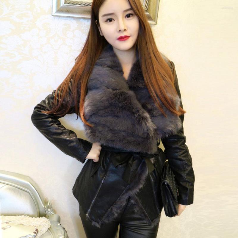 Women' Leather Winter Elegant Jacket Women Quality Real Fur Collar Korean Style PU Coats Woman Quilted Warm Slim Outwear, Black
Women' Leather Winter Elegant Jacket Women Quality Real Fur Collar Korean Style PU Coats Woman Quilted Warm Slim Outwear, Black