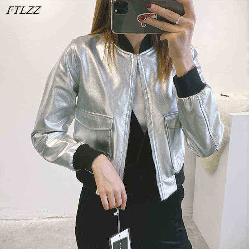 Ftlzz New Autumn Women Short Silver Pu Faux Leather Jacket Oneck Zipper Long Sleeves Motorcycle Biker Slim Jacket Outfit J220727
Ftlzz New Autumn Women Short Silver Pu Faux Leather Jacket Oneck Zipper Long Sleeves Motorcycle Biker Slim Jacket Outfit J220727