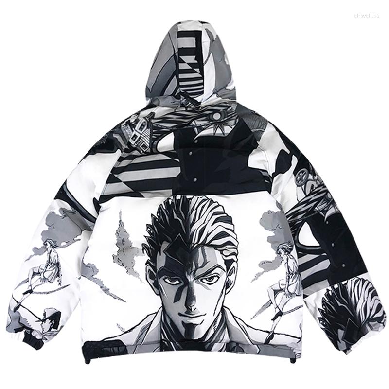 Men's Down Cotton Padded Thick Hooded Parkas Jackets Men Fashion Japanese Anime Print Warm Full Zip Coats Harajuku Outwear, Red
Men's Down Cotton Padded Thick Hooded Parkas Jackets Men Fashion Japanese Anime Print Warm Full Zip Coats Harajuku Outwear, Red