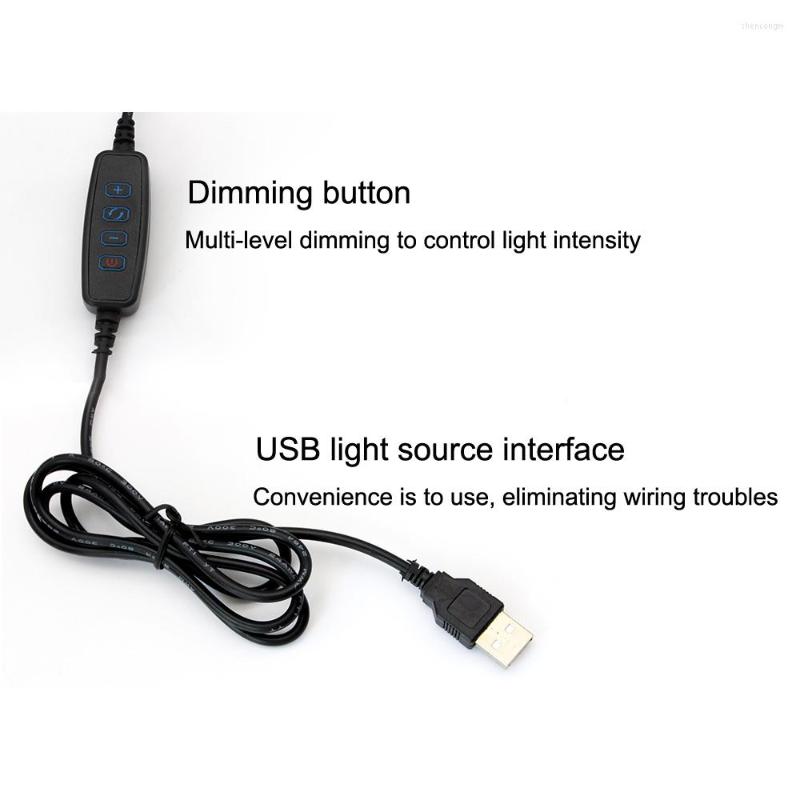 Lamps Table Zerouno Flexible LED Desk Lamp Beside Reading Book Lights USB Power 5 Speed Dimmable Control Clip Lampada ada