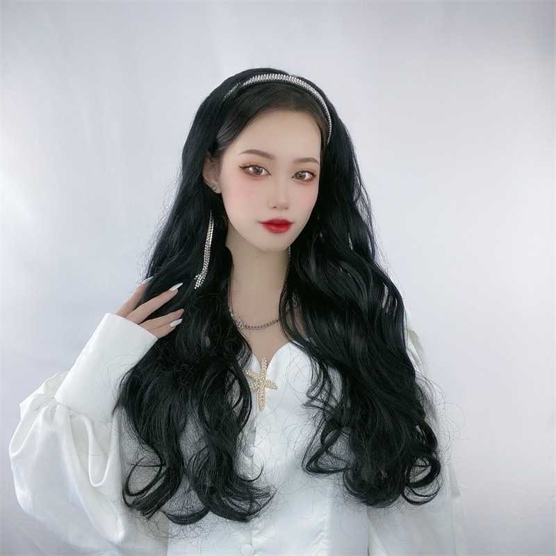 Women's Hair Wigs Lace Synthetic Shake Tape Wig Female Long Uv Type Half Tassel Hoop Big Wave Simulated Hair Silk Head Cover, Black
Women's Hair Wigs Lace Synthetic Shake Tape Wig Female Long Uv Type Half Tassel Hoop Big Wave Simulated Hair Silk Head Cover, Black