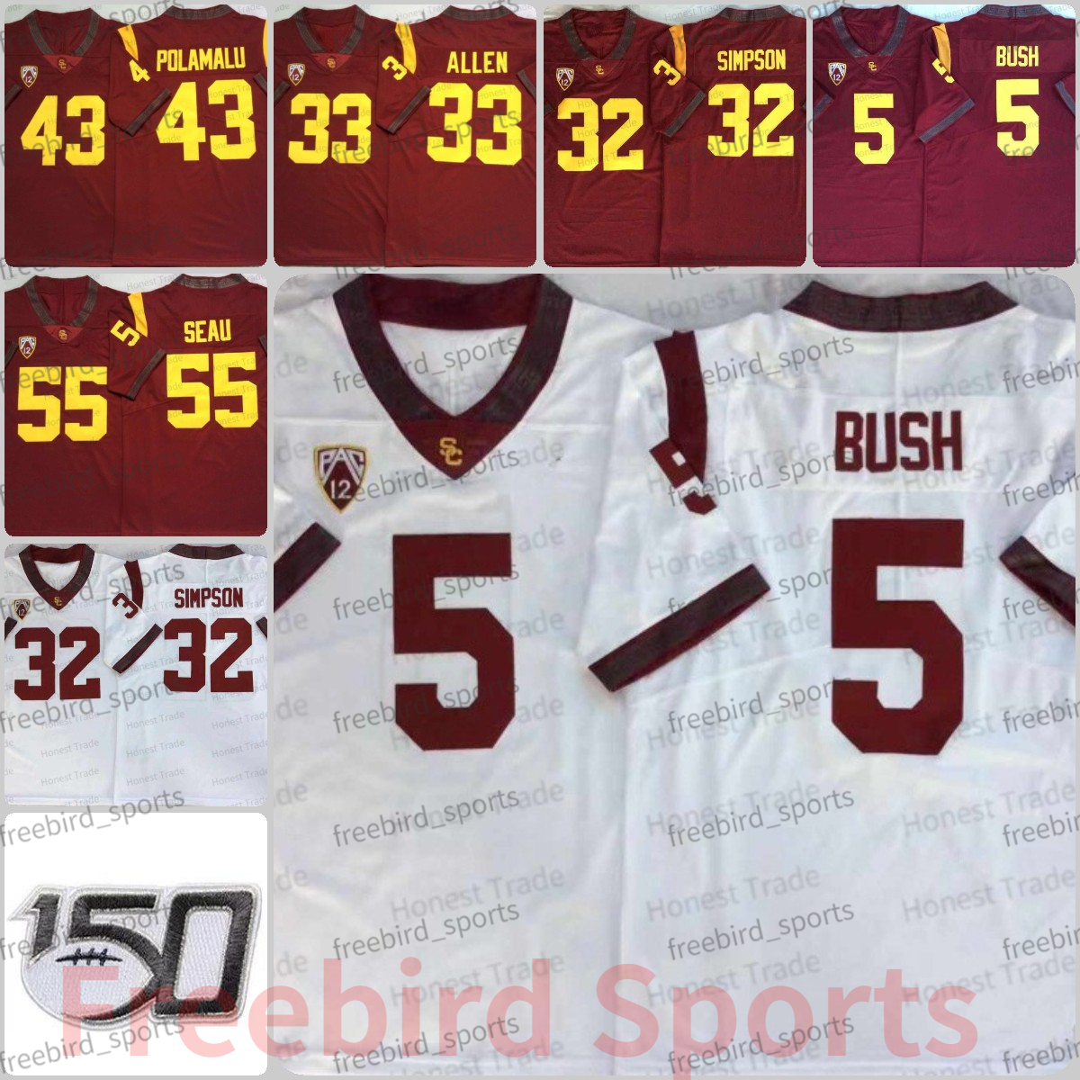 NCAA 43 Troy Polamalu 5 Reggie Bush Football Jersey USC Trojans College 55 Junior Seau 5 Bush 32 OJ Simpson Allen 9 Kedon Slovis Stitched Jerseys, Men jersey
NCAA 43 Troy Polamalu 5 Reggie Bush Football Jersey USC Trojans College 55 Junior Seau 5 Bush 32 OJ Simpson Allen 9 Kedon Slovis Stitched Jerseys, Men jersey