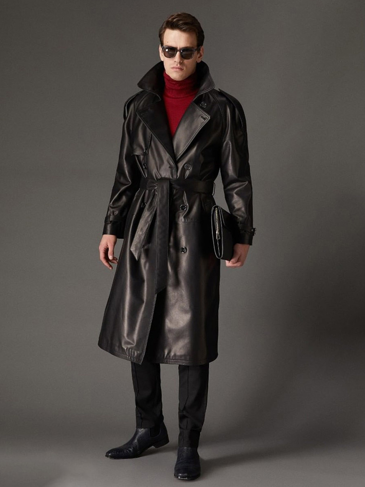 Men's Jackets Long knee leather windbreaker men Double breasted British classic men's leather clothes Autumn winter fit tailored coat men 221014, Black
Men's Jackets Long knee leather windbreaker men Double breasted British classic men's leather clothes Autumn winter fit tailored coat men 221014, Black