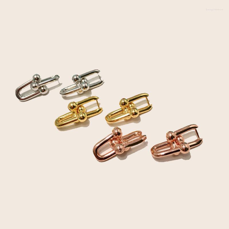 Dangle Earrings Hardware Elements Link Design Women High Quality Luxury Titanium Steel Gold Color Fashion Earring Jewelry