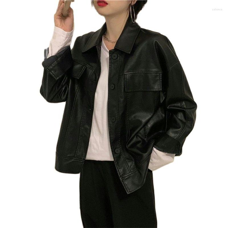 Women's Leather Black PU Jacket Female 2022 Spring Autumn Women's Coat Short Motorcycle Clothing Casual Small Outerwear Tops, Beige
Women's Leather Black PU Jacket Female 2022 Spring Autumn Women's Coat Short Motorcycle Clothing Casual Small Outerwear Tops, Beige
