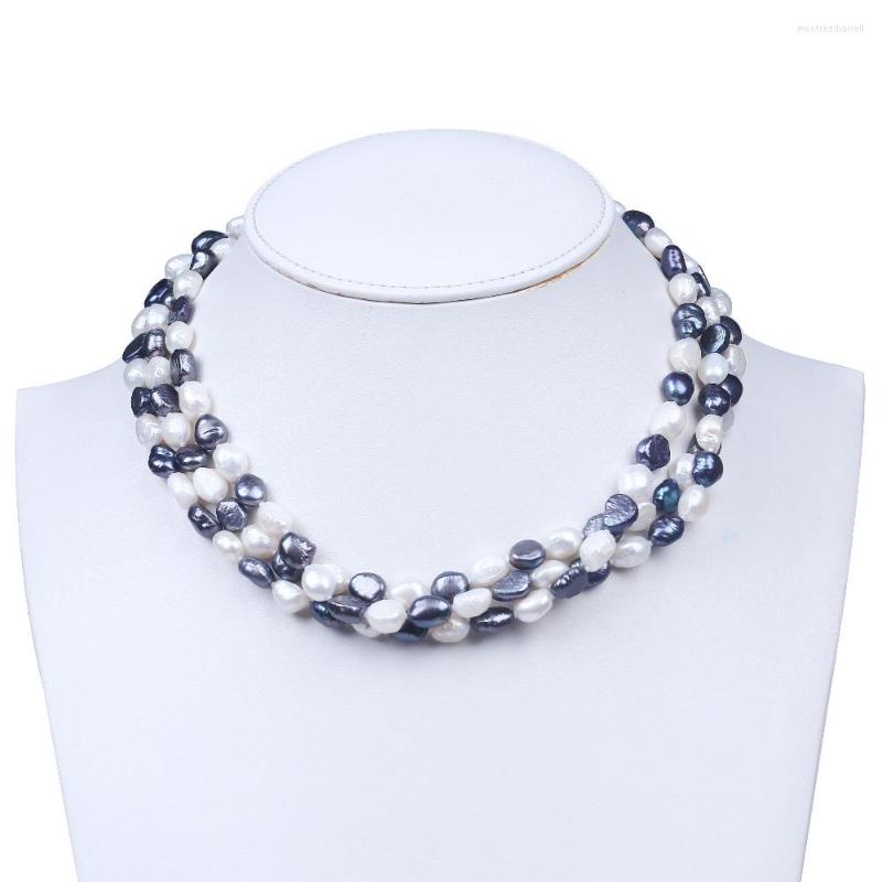 Chains Fashion White And Black Baroque Natural Freshwater Pearl Beads Chocker Jewelry 3 Layers Spiral Strand Necklace Your Mom
Chains Fashion White And Black Baroque Natural Freshwater Pearl Beads Chocker Jewelry 3 Layers Spiral Strand Necklace Your Mom