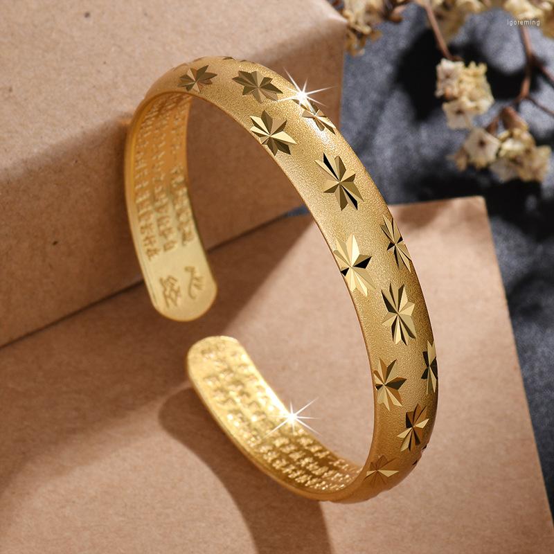 Bangle Fashion Simple Heart Sutra Solid Bracelets For Women Retro Gold Color Opening Meteor Shower Gypsophila Bangles Luxury Jewelry
Bangle Fashion Simple Heart Sutra Solid Bracelets For Women Retro Gold Color Opening Meteor Shower Gypsophila Bangles Luxury Jewelry