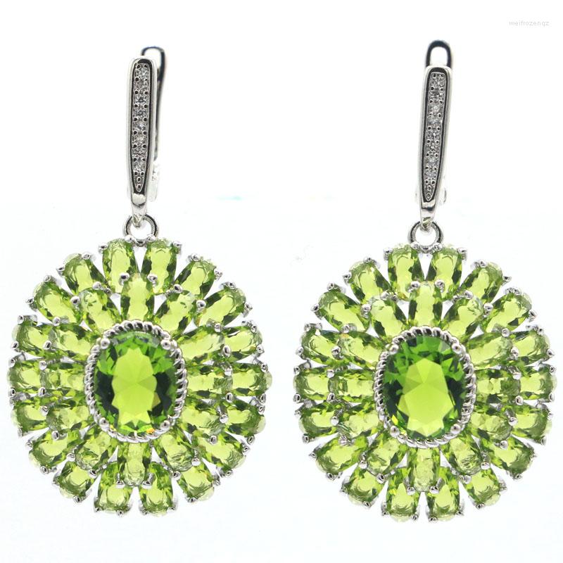 Stud Earrings 42x24mm Bohemia Design Green Peridot White CZ Woman's Engagement Silver
Stud Earrings 42x24mm Bohemia Design Green Peridot White CZ Woman's Engagement Silver