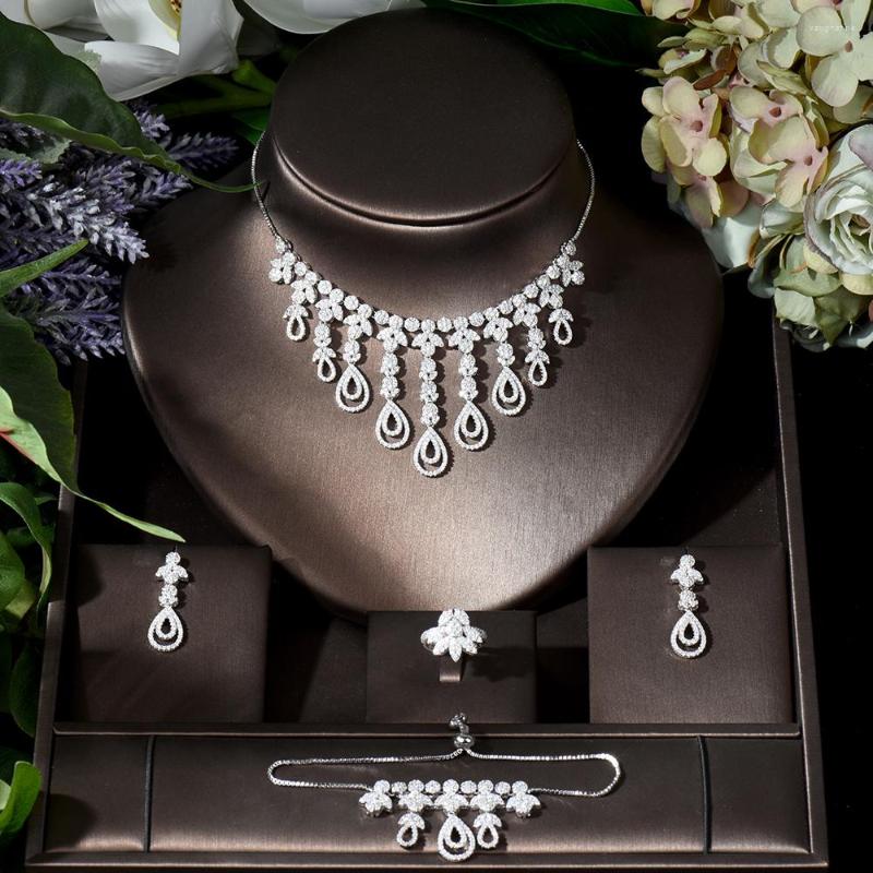 Necklace Earrings Set Fashion Long Tassel Dubai Bridal Jewelry Luxury Cubic Zirconia 4pcs For Women Party Accessories N-805, Picture shown
Necklace Earrings Set Fashion Long Tassel Dubai Bridal Jewelry Luxury Cubic Zirconia 4pcs For Women Party Accessories N-805, Picture shown