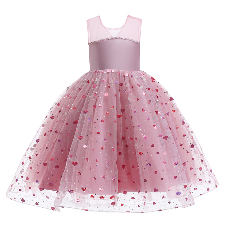 Cute pink Lace Little Kids Flower Girl Dresses Princess Jewel Neck Tulle Applique Puffy Floral Formal Wears Party Communion Pageant Gown