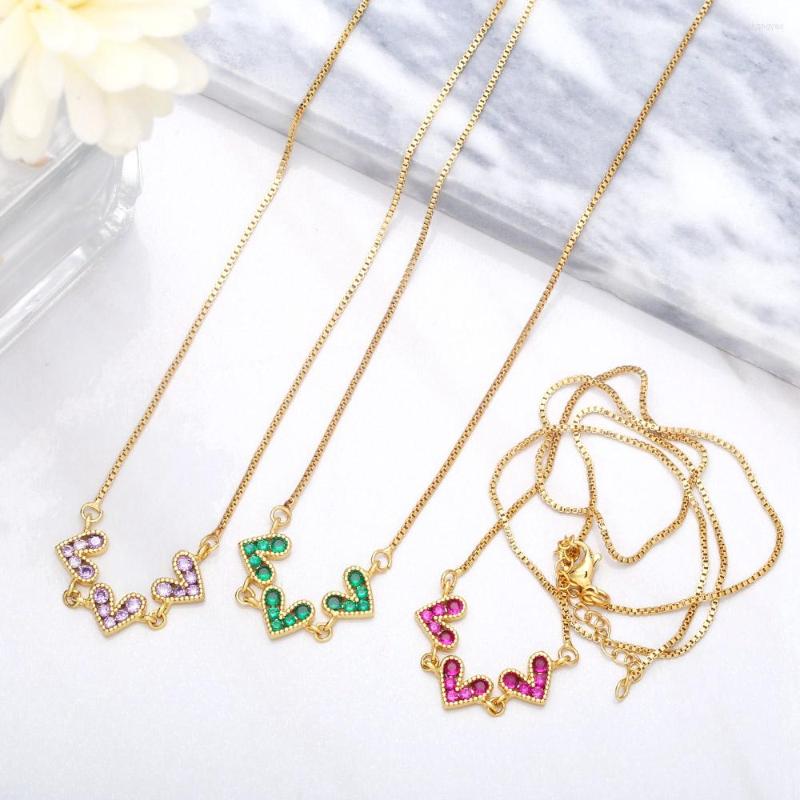 Chains 10Pcs Romantic Small Heart Necklace For Women Girls Copper Colorful CZ Crystal Fashion Rainbow Jewelry Gifts
Chains 10Pcs Romantic Small Heart Necklace For Women Girls Copper Colorful CZ Crystal Fashion Rainbow Jewelry Gifts