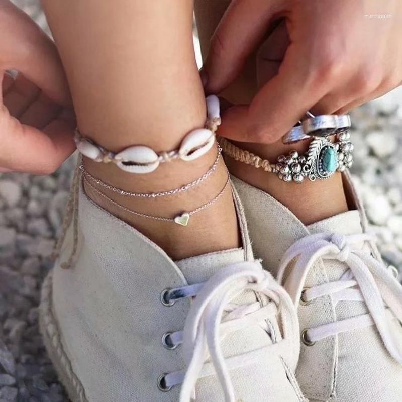 Anklets 3PCS Natural Shell Charm Anklet Bohemian Style Heart Summer Beach Foot Chain Handmade Woven For Women Girls
Anklets 3PCS Natural Shell Charm Anklet Bohemian Style Heart Summer Beach Foot Chain Handmade Woven For Women Girls