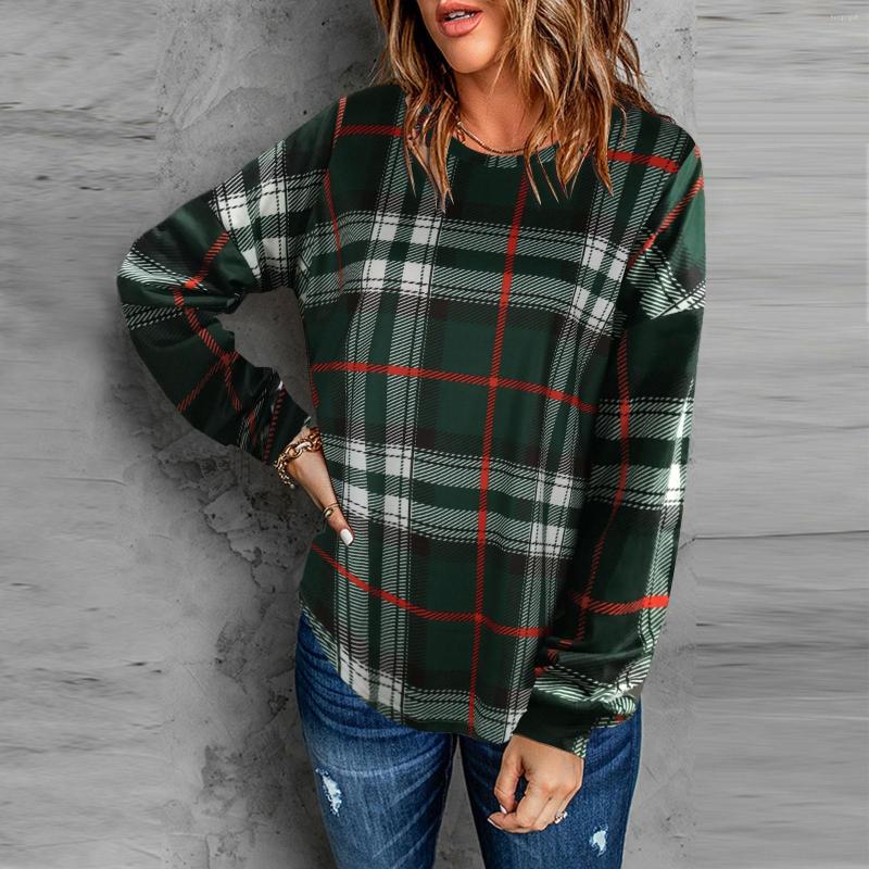 Women's T Shirts Walking Women Long Sleeve Top Autumn Stripe Plaid Print Loose Round Neck Lightweight Shirt, Green
Women's T Shirts Walking Women Long Sleeve Top Autumn Stripe Plaid Print Loose Round Neck Lightweight Shirt, Green